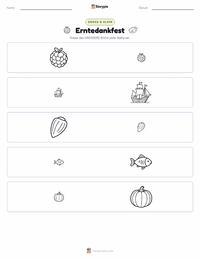 Thanksgiving (Feiertag) druckbare Arbeitsblatt Vorschau