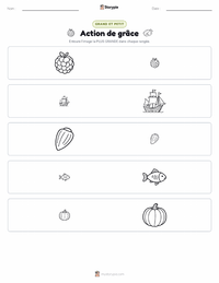 Aperçu de la feuille de travail imprimable Thanksgiving (fête)