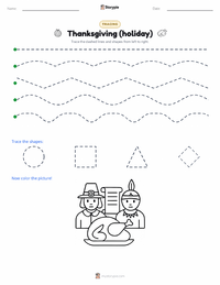 Thanksgiving (holiday) printable worksheet preview
