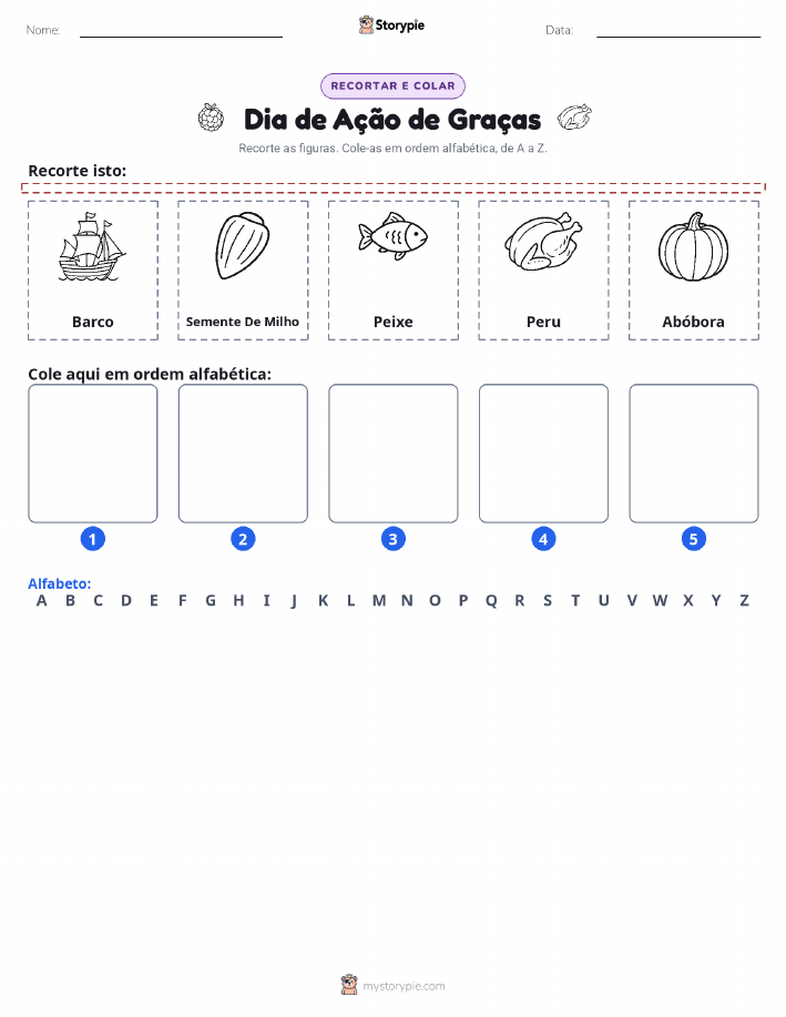 Recortar & Colar Alfabeto