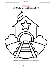 Underground Railroad coloring page for kids