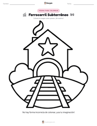 Página para colorear de Ferrocarril Subterráneo para niños