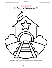 Pagina da colorare di Ferrovia Sotterranea per bambini