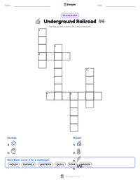 Underground Railroad printable worksheet preview