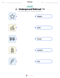 Underground Railroad printable worksheet for kids