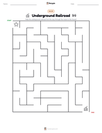 Underground Railroad printable worksheet preview