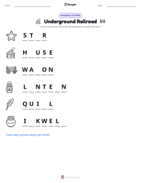 Underground Railroad printable worksheet preview