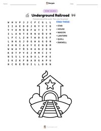 Underground Railroad printable worksheet preview