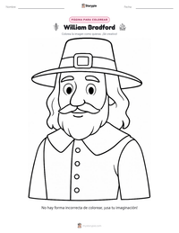 Página para colorear de William Bradford para niños