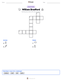 William Bradford printable worksheet preview