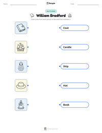William Bradford printable worksheet for kids