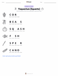 Tisquantum (Squanto) printable worksheet preview