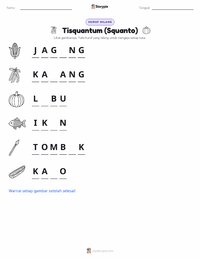 Prabaca lembar kerja cetak Squanto (Tisquantum)