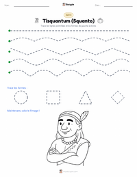 Aperçu de la feuille de travail imprimable Squanto (Tisquantum)