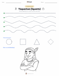 Squanto (Tisquantum) afdrukbare werkblad voorbeeld