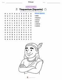 Anteprima della scheda stampabile di Squanto (Tisquantum)