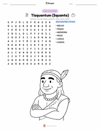 Prévia da folha de atividades imprimível Squanto (Tisquantum)