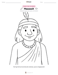 Página para colorear de Massasoit para niños