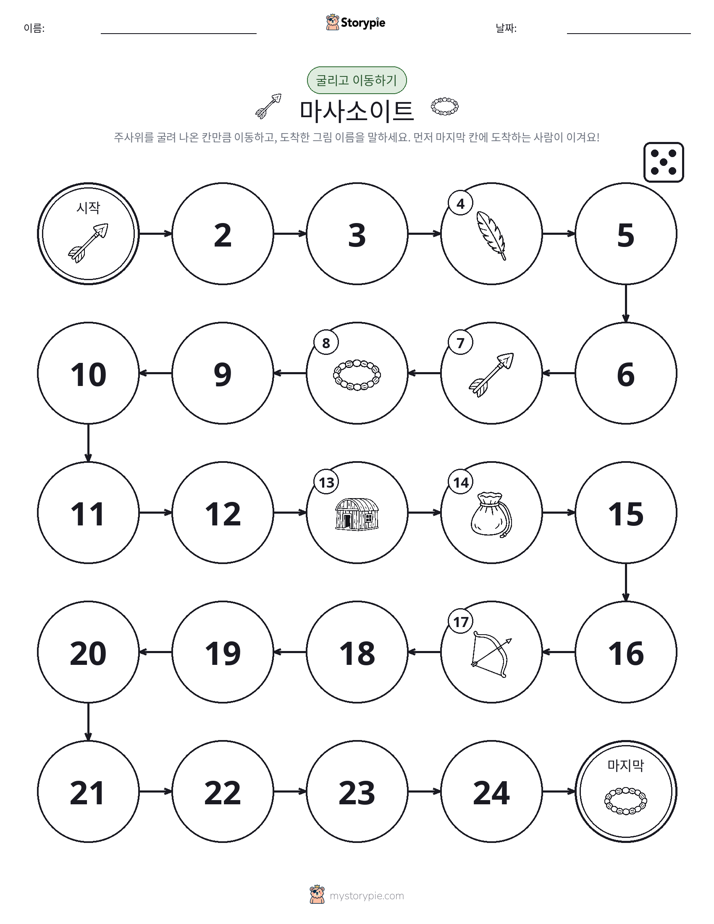 주사위 굴리고 이동하기 게임