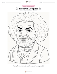 Página para colorear de Frederick Douglass para niños
