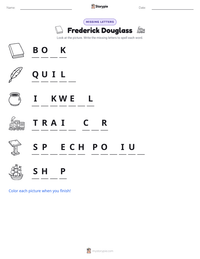 Frederick Douglass printable worksheet preview