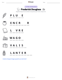 Aperçu de la feuille de travail imprimable Frederick Douglass