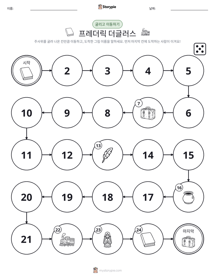 주사위 굴리고 이동하기 게임