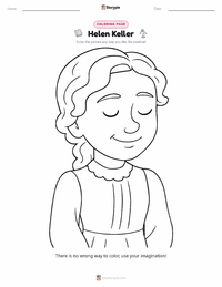 Helen Keller coloring page for kids
