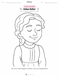 Anteprima della scheda stampabile di Helen Keller