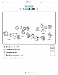 Aperçu de la feuille de travail imprimable Helen Keller
