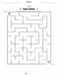 Helen Keller printable worksheet preview