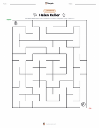 Aperçu de la feuille de travail imprimable Helen Keller