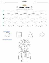 Helen Keller printable worksheet preview