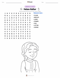 Aperçu de la feuille de travail imprimable Helen Keller