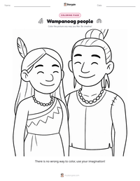 Wampanoag people printable worksheet preview