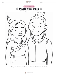 Aperçu de la feuille de travail imprimable Peuple Wampanoag