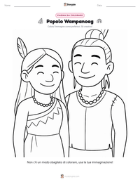 Anteprima della scheda stampabile di Popolo Wampanoag