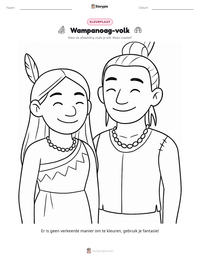 Wampanoag-volk afdrukbare werkblad voorbeeld