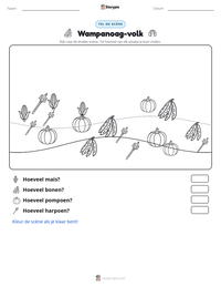 Wampanoag-volk afdrukbare werkblad voorbeeld