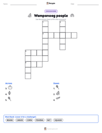 Wampanoag people printable worksheet preview