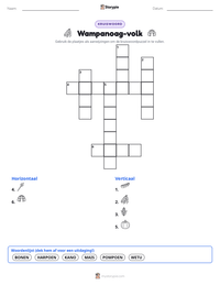 Wampanoag-volk afdrukbare werkblad voorbeeld