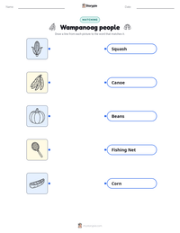 Wampanoag people printable worksheet preview