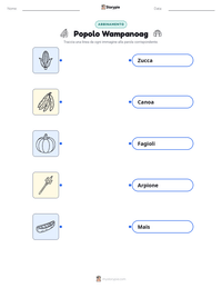 Anteprima della scheda stampabile di Popolo Wampanoag