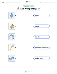 Podgląd drukowalnego arkusza ćwiczeń Lud Wampanoag