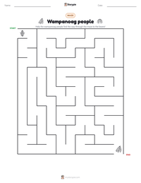 Wampanoag people printable worksheet preview