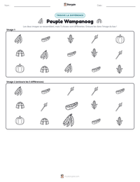 Aperçu de la feuille de travail imprimable Peuple Wampanoag