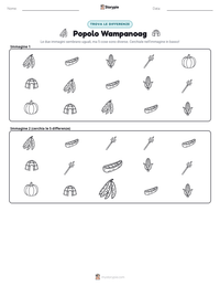 Anteprima della scheda stampabile di Popolo Wampanoag