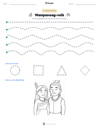 Wampanoag-volk afdrukbare werkblad voorbeeld