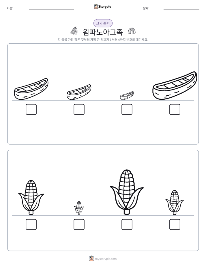 크기 순서