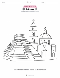 Página para colorear de México para niños